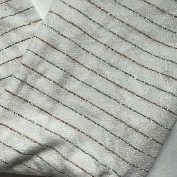 White Metallic Striped Leggings - Picture 3 of 11